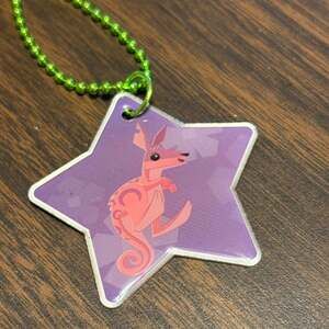 HTF 2016 Animal Jam Kangaroo Star Foil Tag Necklace - Number 9 of 18